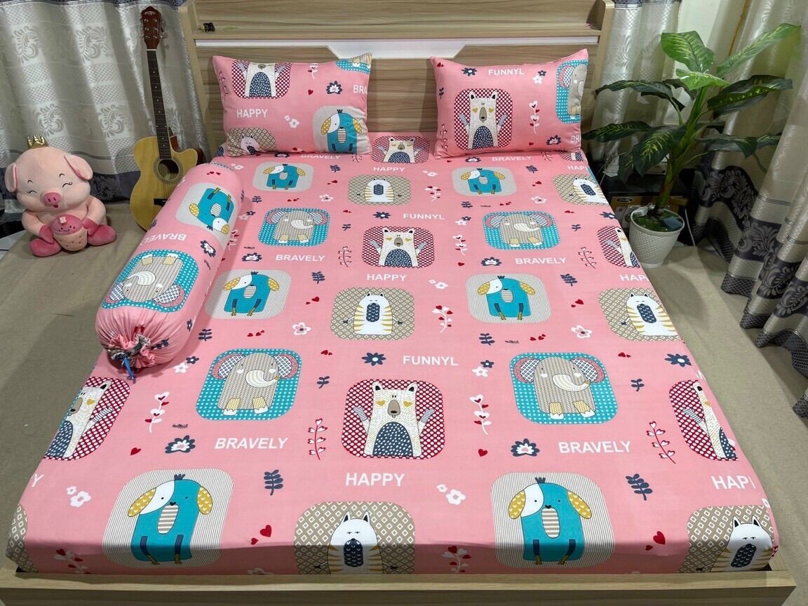 Set 4 drap áo gối THUN LẠNH HÀN QUỐC