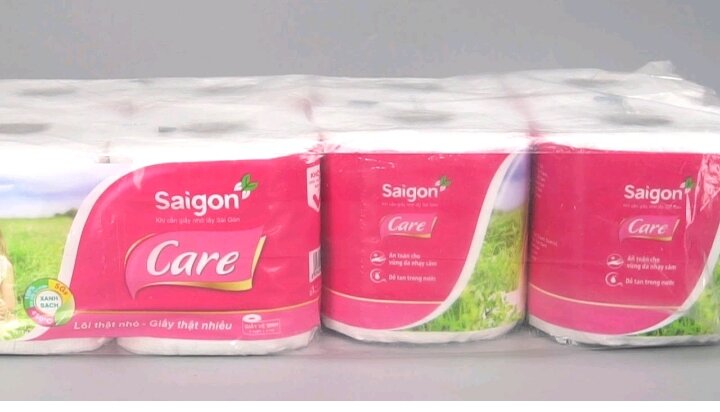1 Cây (10 lốc ) giấy vệ sinh Sài Gòn Care có lõi