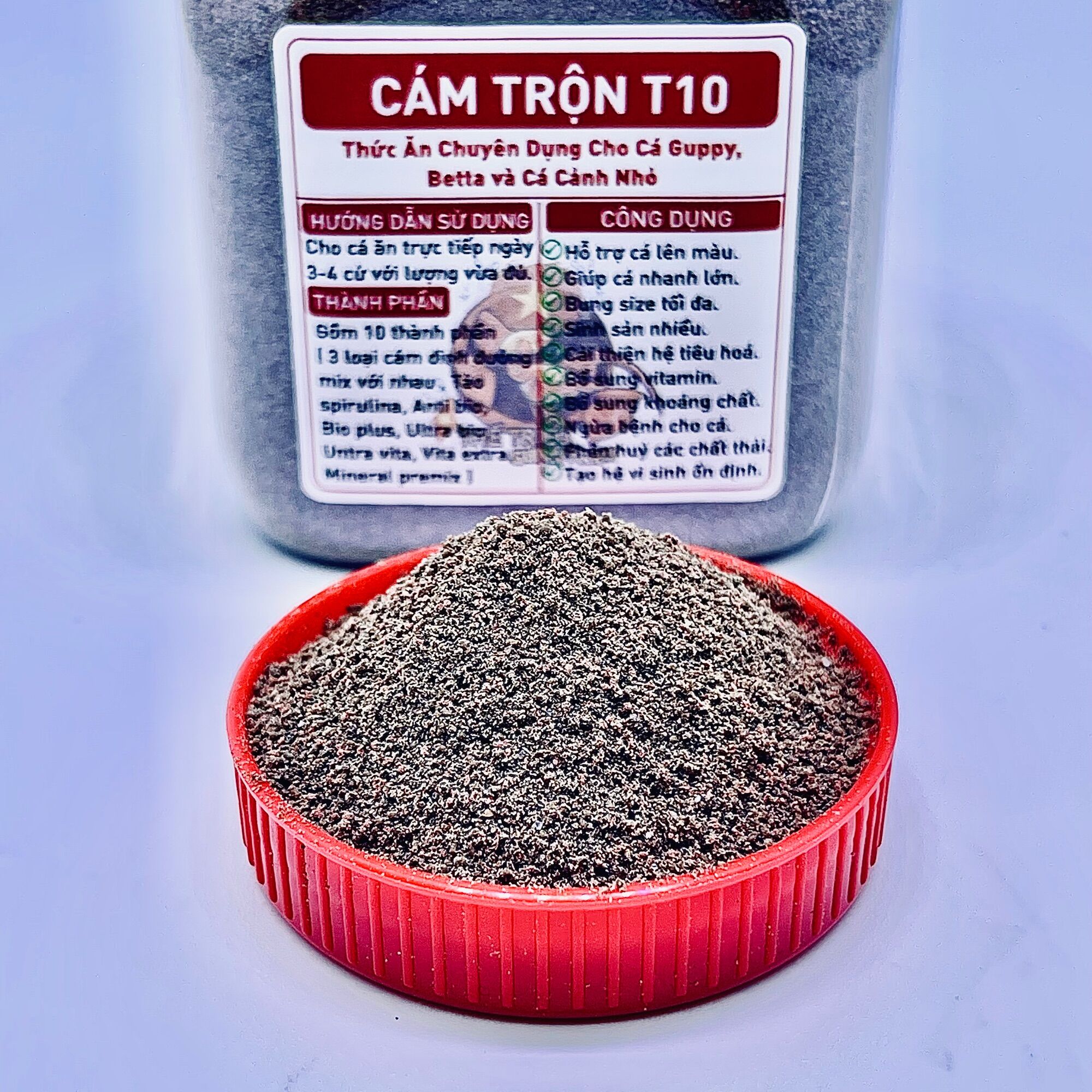 Cám trộn 10 thành phần - t10. thức ăn cho cá guppy, betta và các loại cá thuỷ sinh