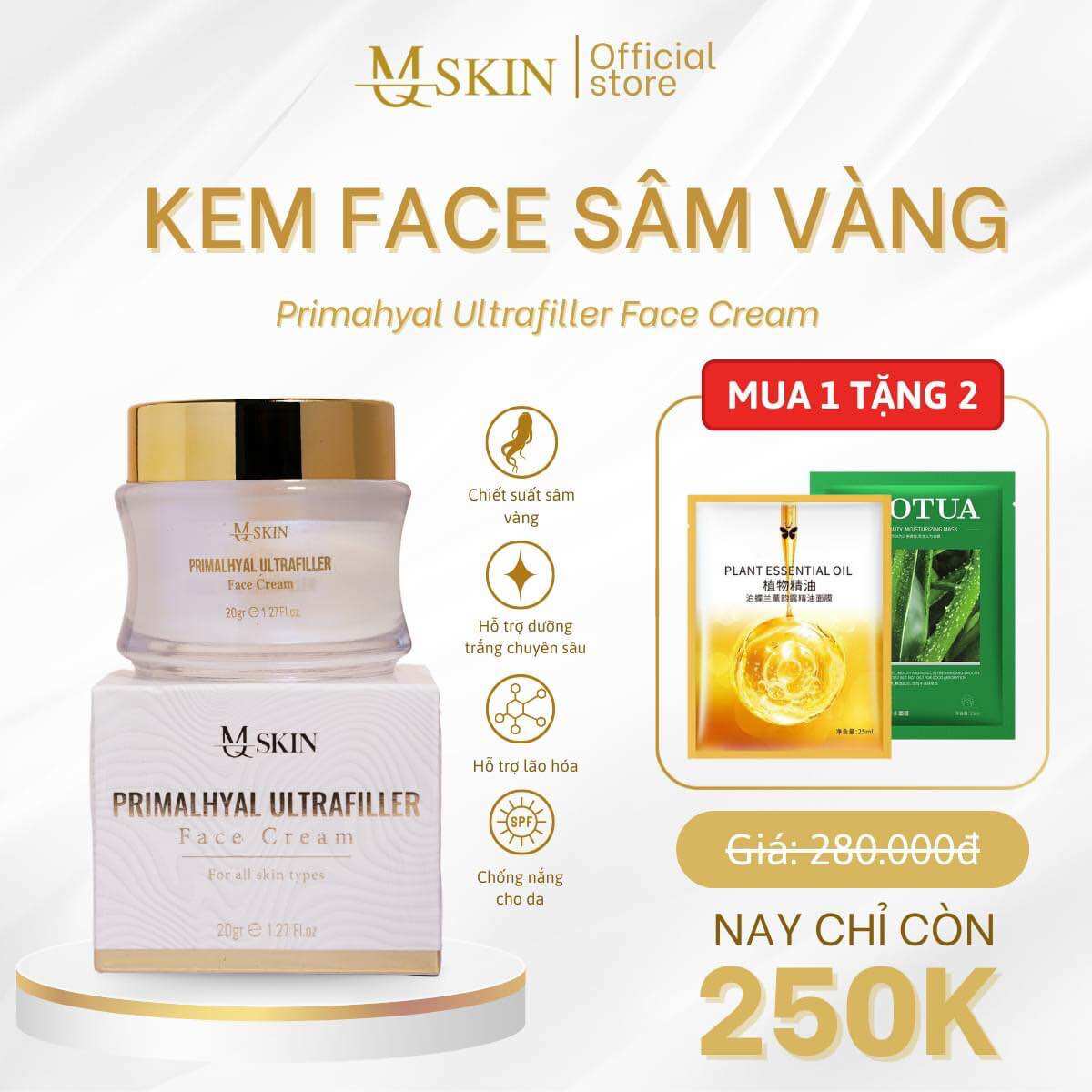 Combo kem ngày kem đêm sâm vàng (tặng chống nắng )