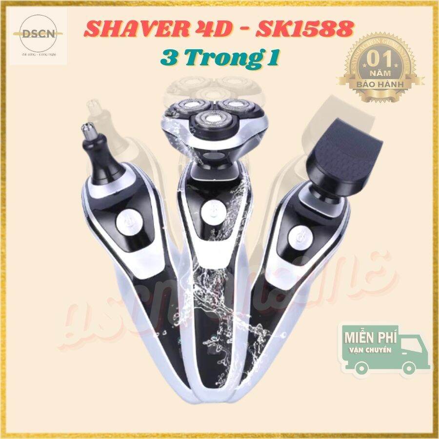 Máy cạo râu đa năng SHAVER SK1588, cắt tóc, tỉa lông mũi, tông đơ