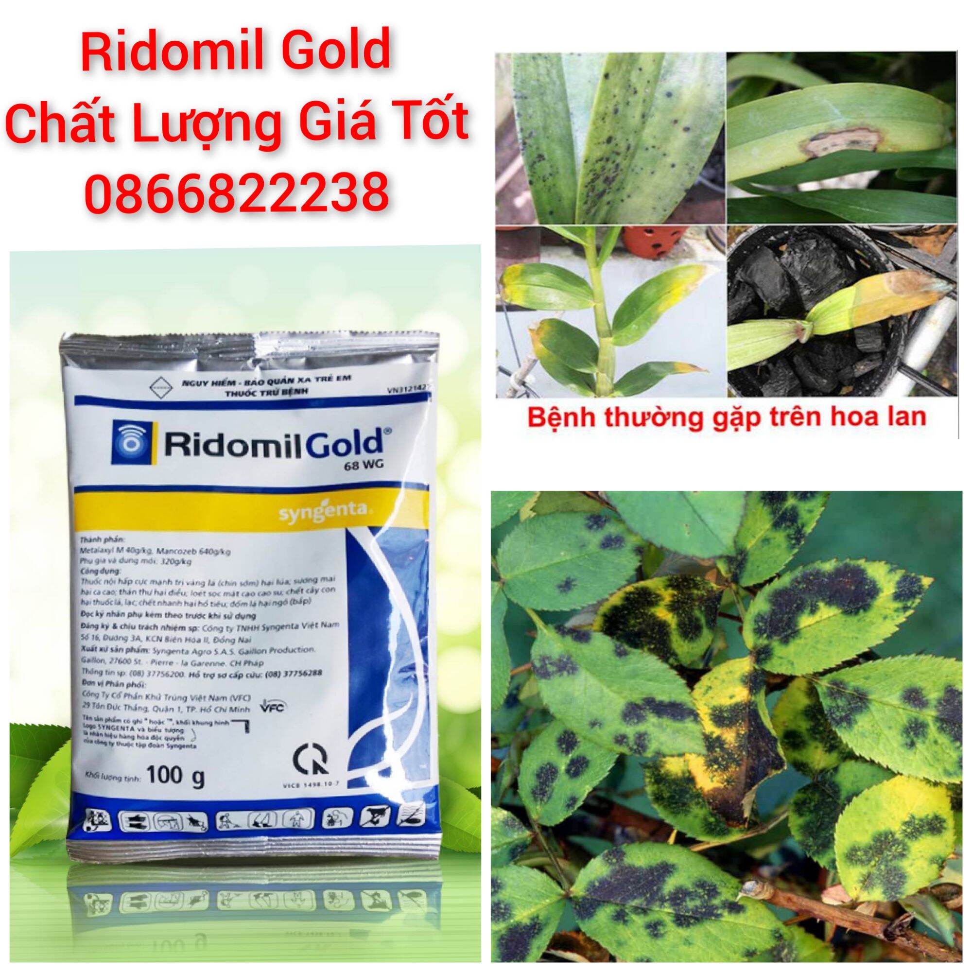 Ridomil Gold 68WG - Đặc trừ nấm và diệt khuẩn - Gói 100g