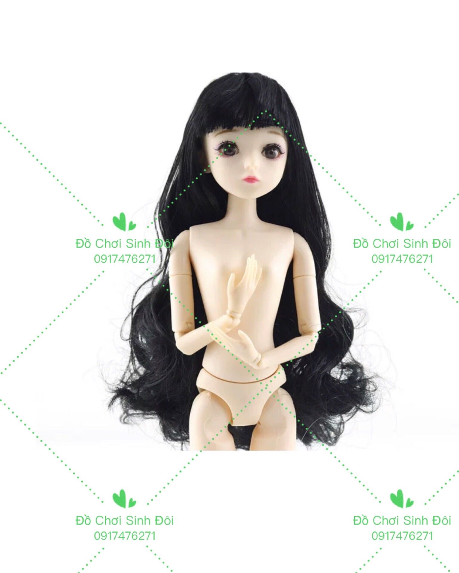 Đầu búp bê mắt 4D - phụ kiện búp bê