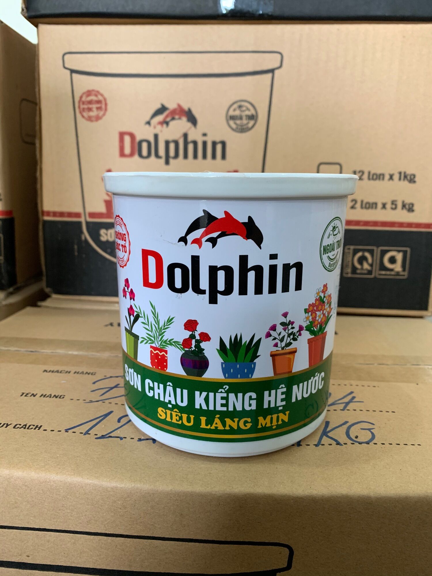 Sơn chậu kiểng dolphin hệ nước 1kg