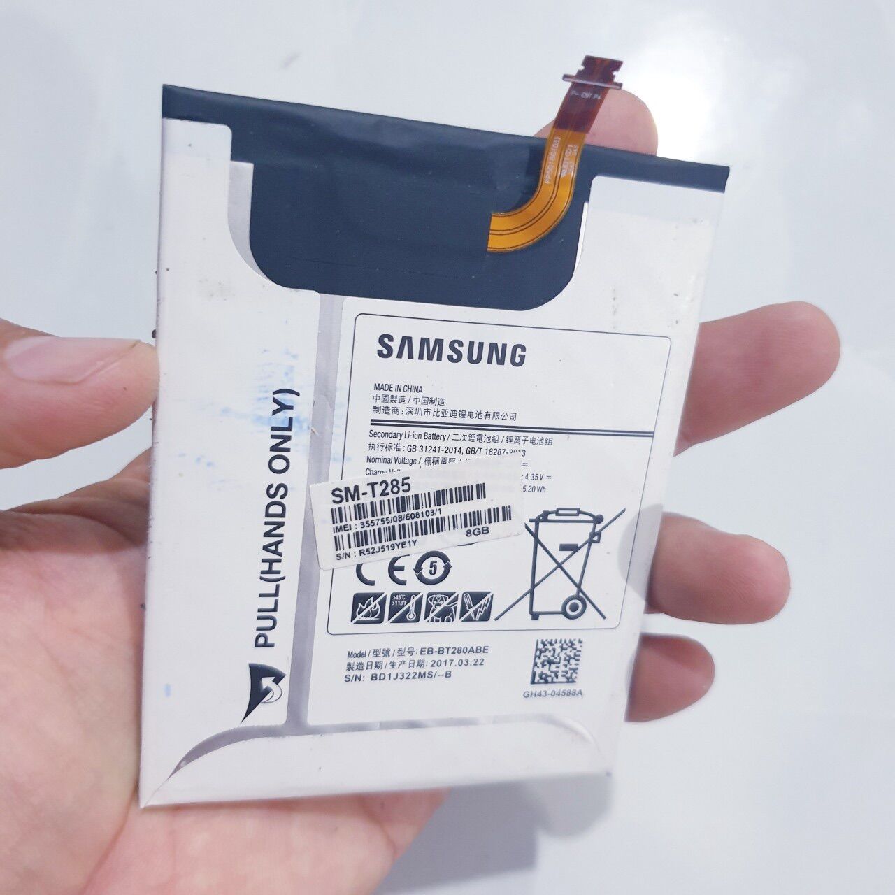 Pin máy tính bảng tab A T285 bóc máy pin đẹp còn mới