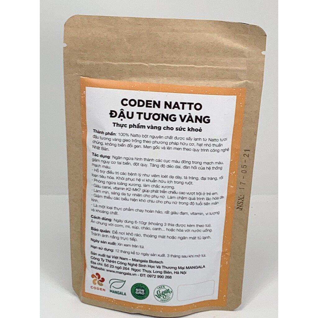 Natto đậu tương vàng dạng hạt/bột, gói 100g