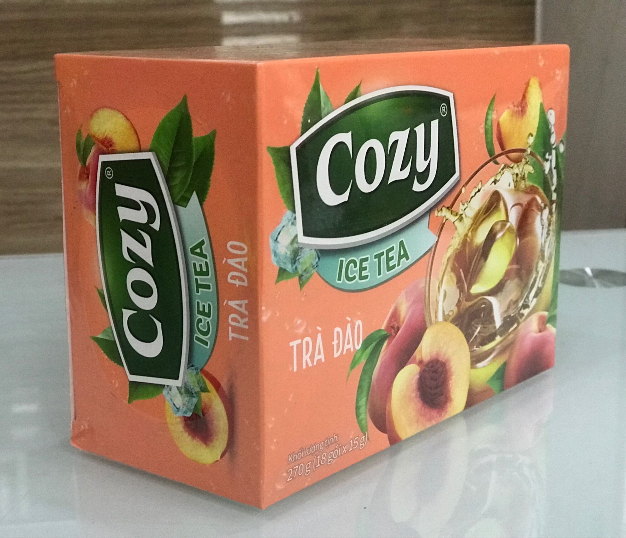 [HCM]Trà Đào Hoà Tan Cozy Hộp 270g(18 gói*15g)
