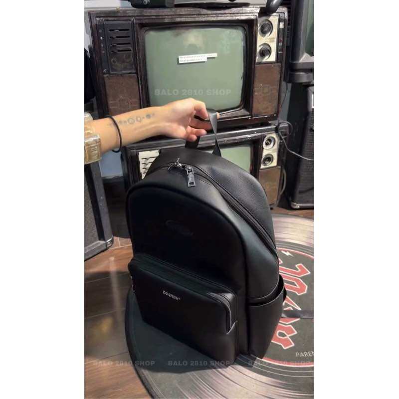 Balo DG Leather Basic Backpack Chất Da Simili Cao Cấp Chống Nước Cặp Da Đi Học Màu Đen Thời Trang Balo 2810 Shop