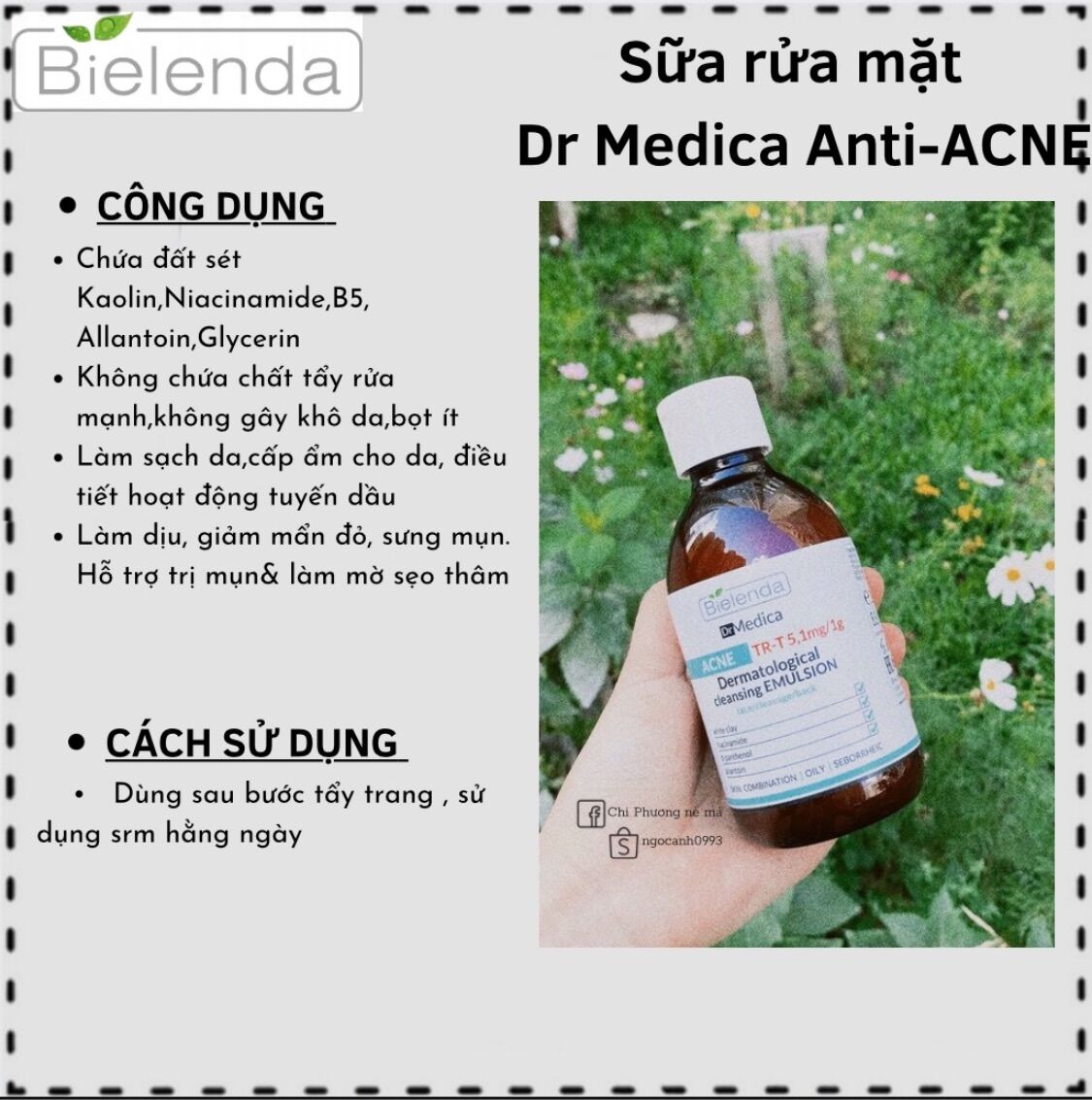 Sữa rửa mặt dr medica bielenda cho da dầu mụп
