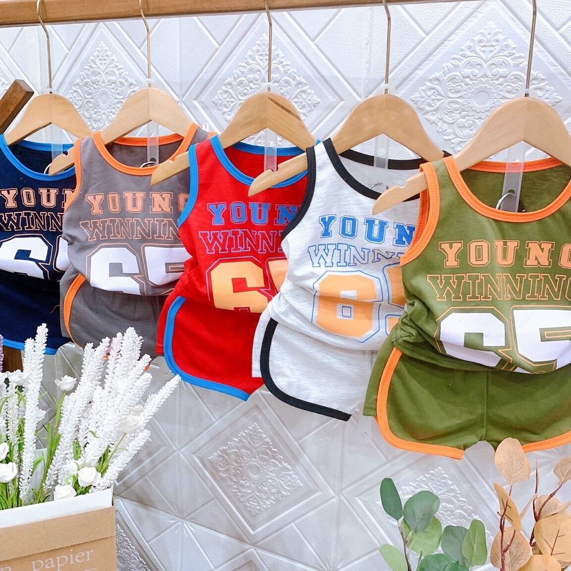Bộ quần áo 3 lỗ thể thao young winning cho bé trai 8-18kg