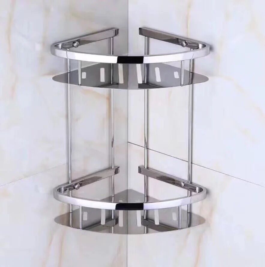 Kệ góc inox hai tầng