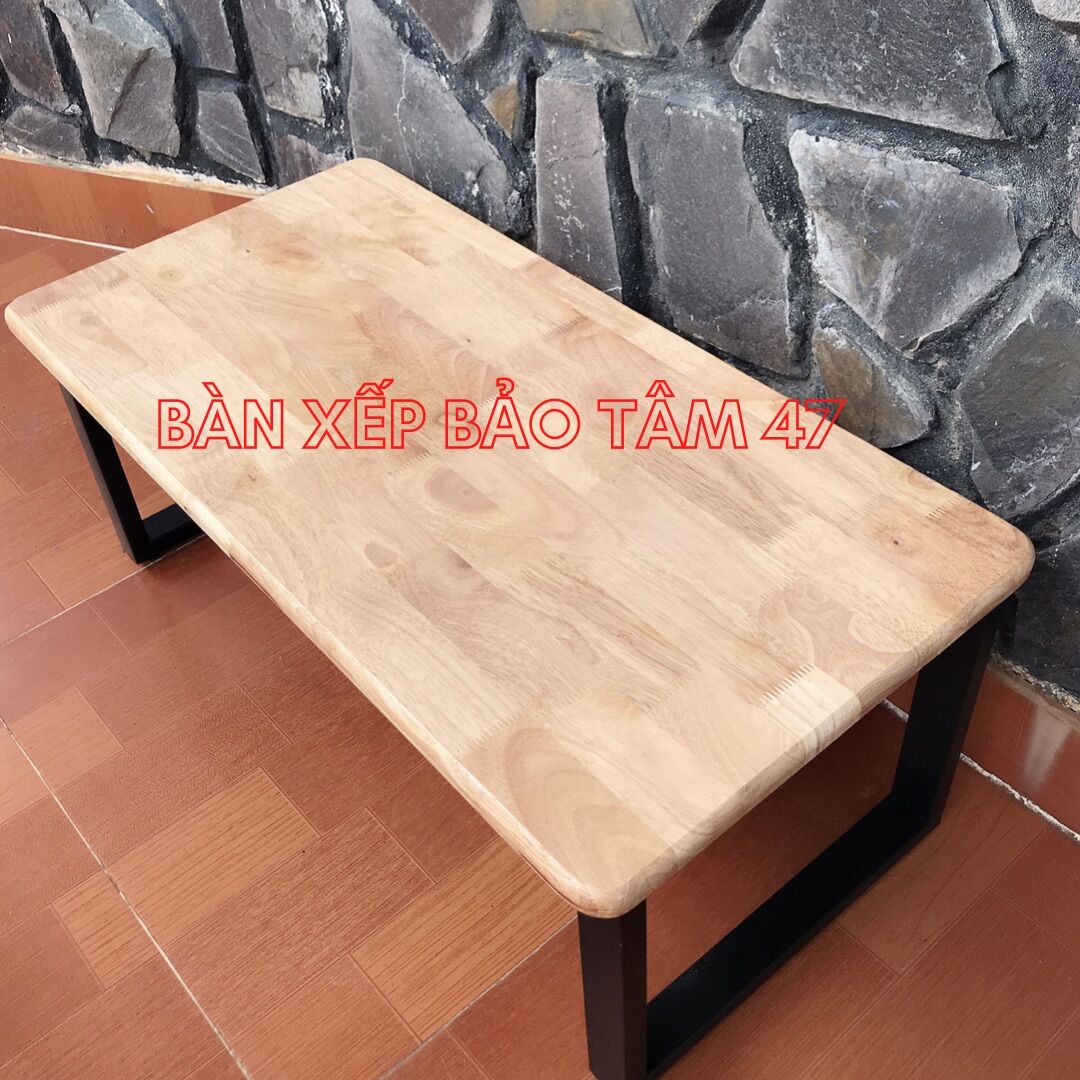Bàn Gỗ ngồi bệt chân sắt ( R:40cm,D:80cm,C:32cm)