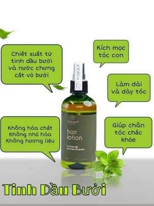 (Mẫu mới) Xịt tóc tinh dầu bưởi vijully. kích thích mọc tóc, giảm rụng tóc