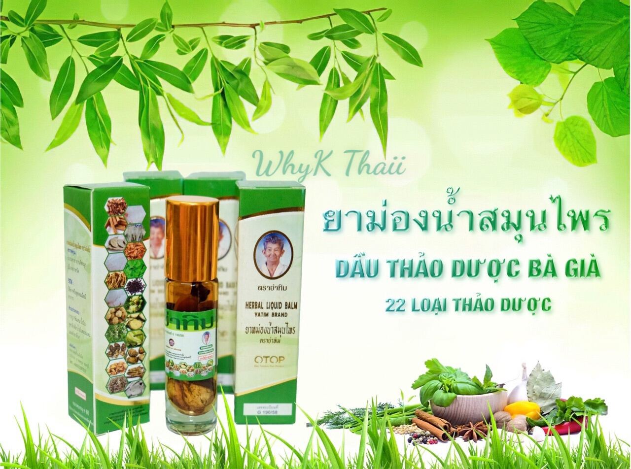 Dầu Lăn Otop 22 Vị Thảo Dược Cực Thơm 8Cc Thái Lan Chính Hãng