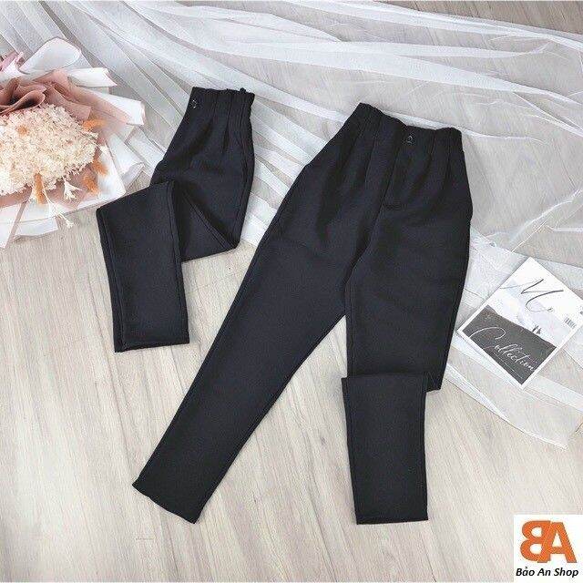 Quần tây lưng thun chất vải Kate dày dặn Free Size 42-54kg dành cho nữ công sở học sinh