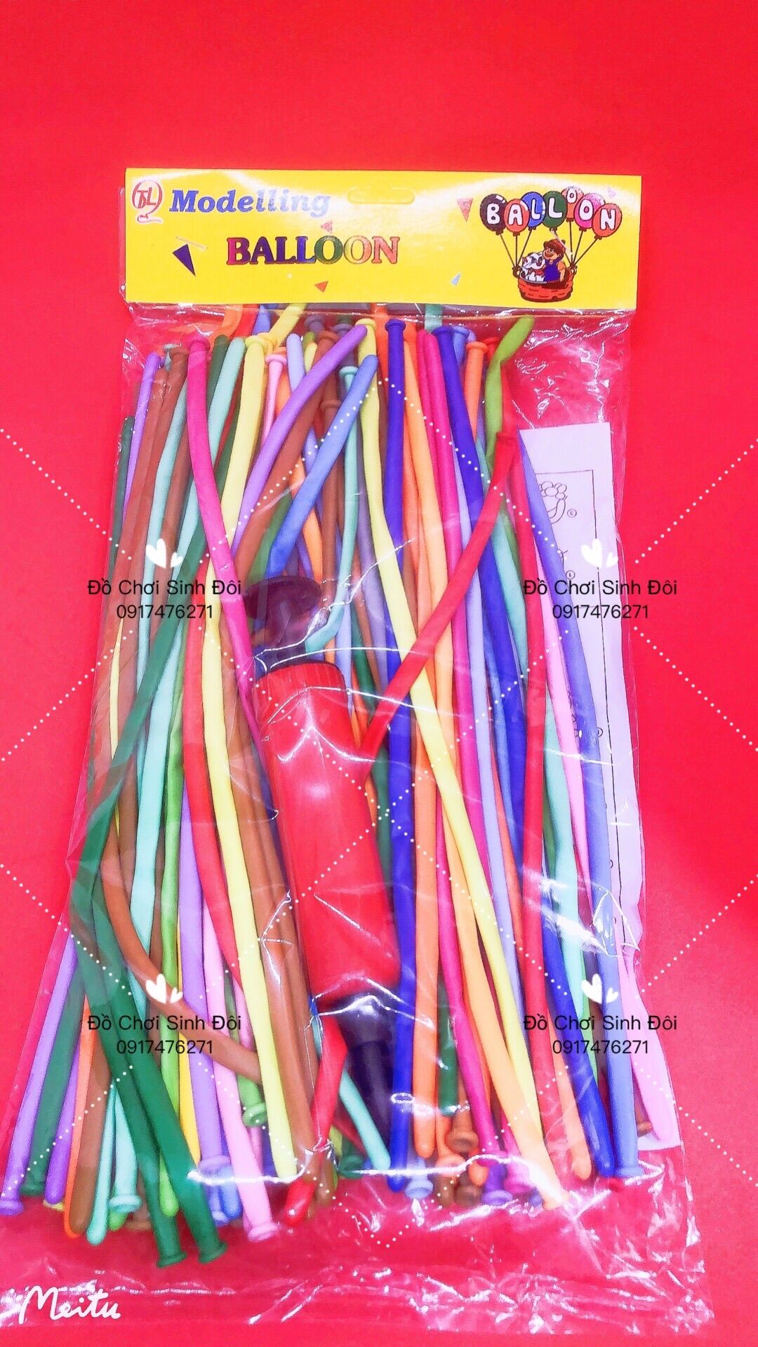 Bịt bong bóng dài có ống bom nhỏ