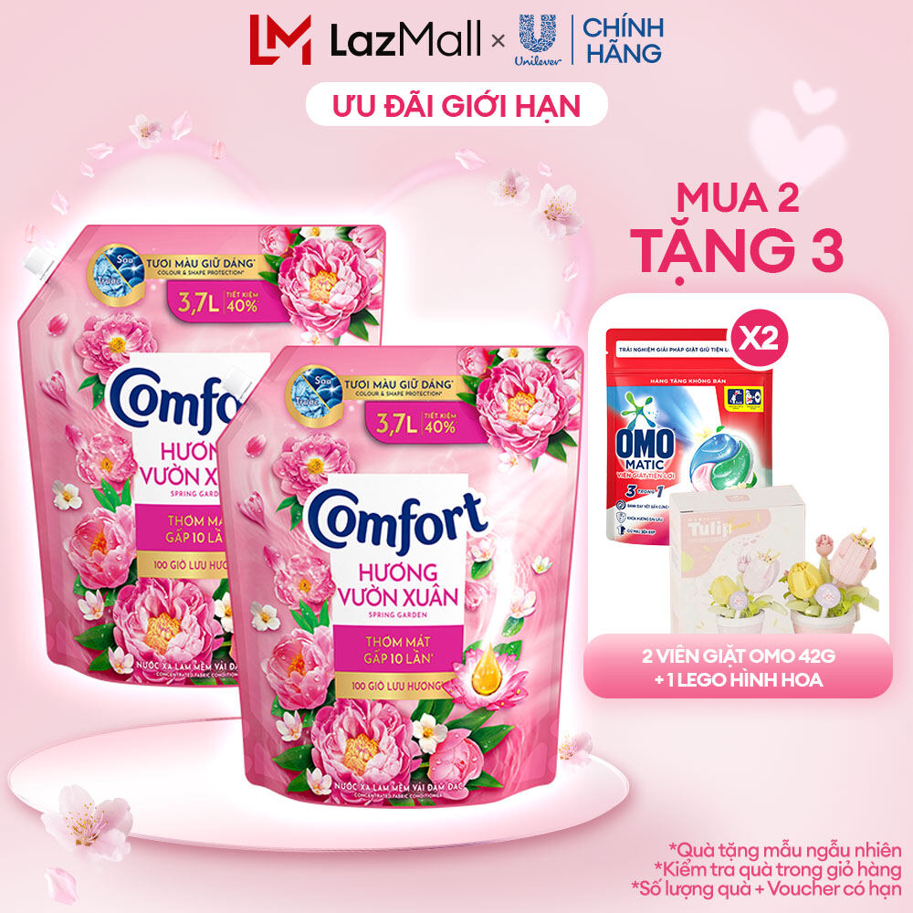 Combo 2 Nước Xả Vải Comfort Thơm Mát Gấp 10 Lần / Hương Nước Hoa 100 Giờ Lưu Hương Túi 3.6/3.7L (bao