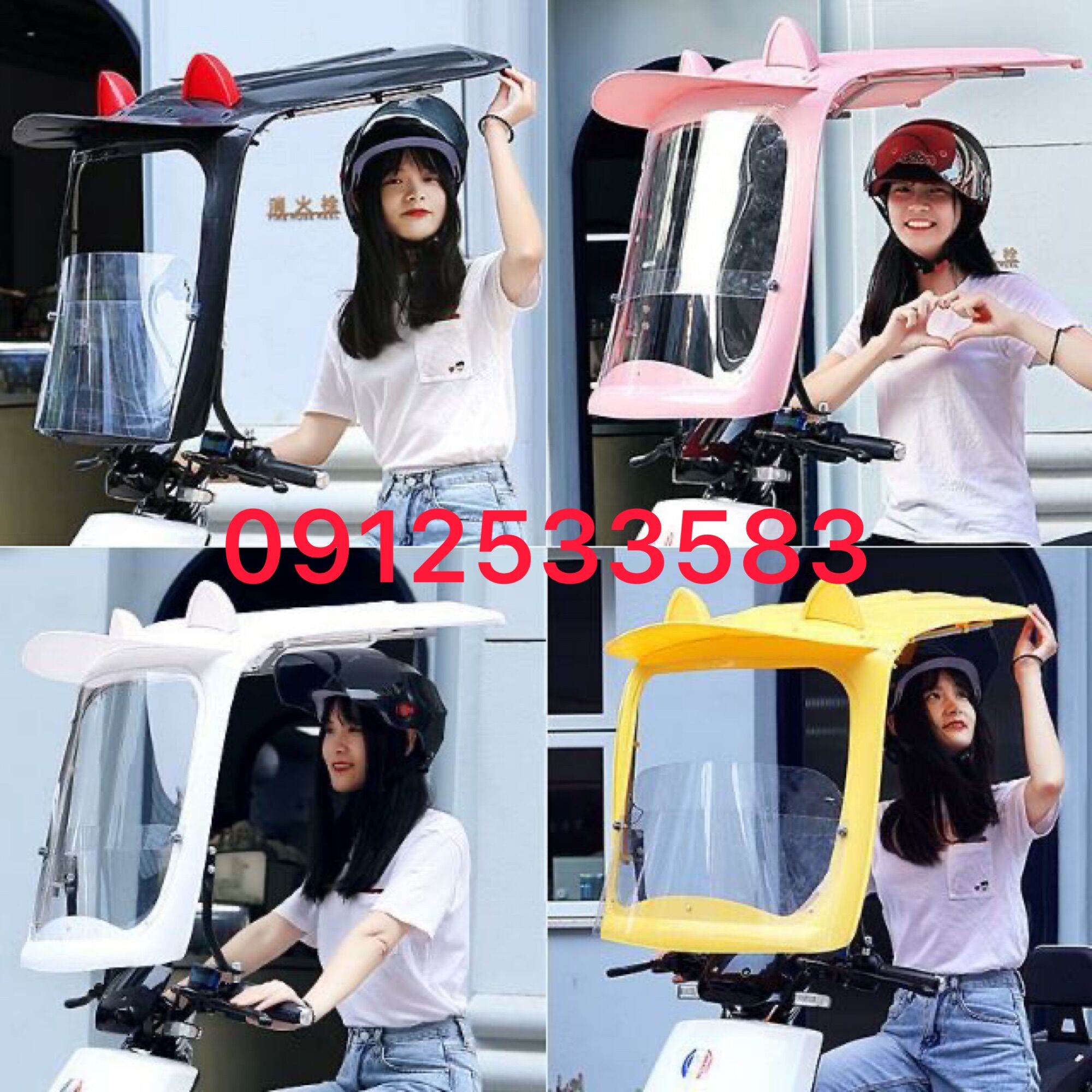 Mái che mưa nắng xe máy và xe đạp điện hottrend 1045