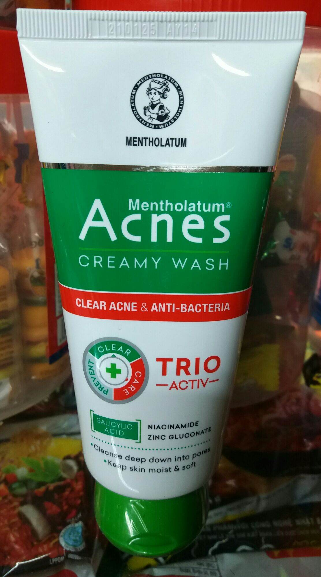 Kem rửa mặt ngăn ngừa mụn acnes mentholatum sạch mụn, da mịn màng 100g