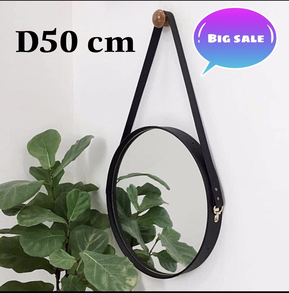 [Hcm] Gương Treo Tường Dây Da D50Cm ( Big Sale)