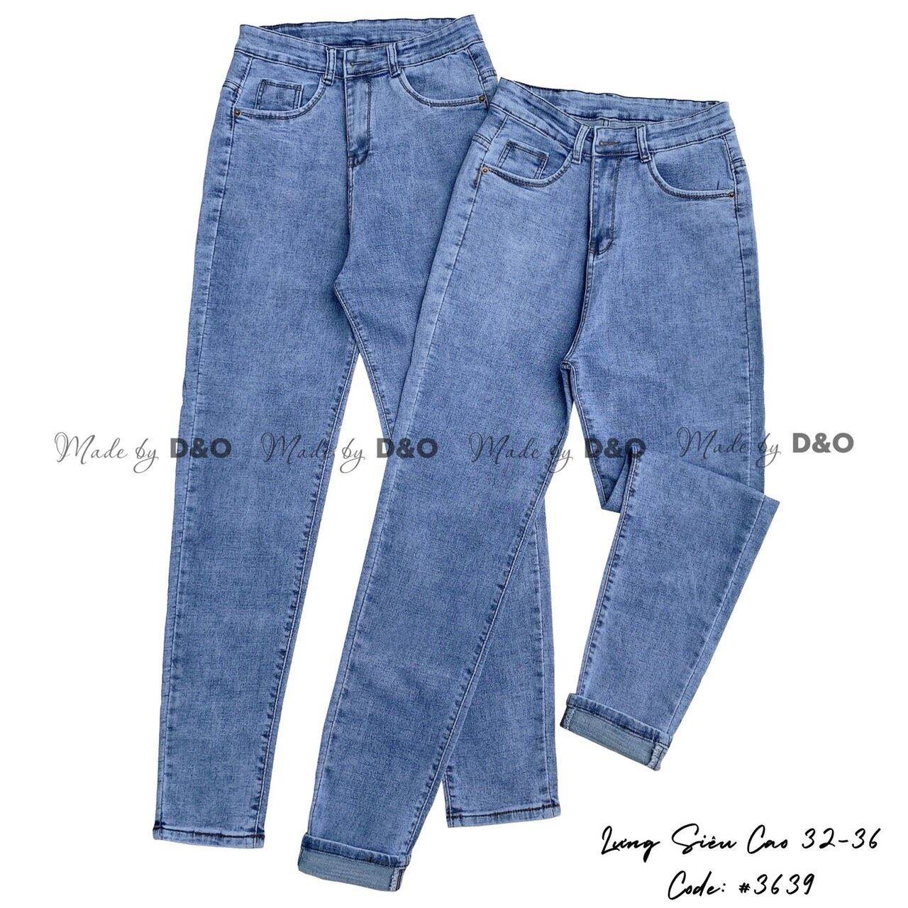 [Size 30-36] Quần Dài Jeans Nữ Bigsize, Đen - Xanh đậm - xanh đá, Lưng Cao Trên Rốn, Co Giãn Mạnh
