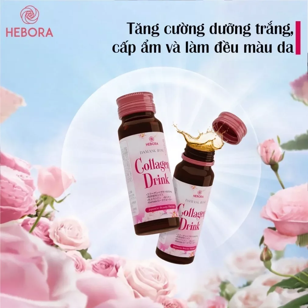 💥GIAO HỎA TỐC💥 Nước uống hebora collagen Drink Nhật Bản hộp 10 chai giúp da khỏe đẹp căng bóng