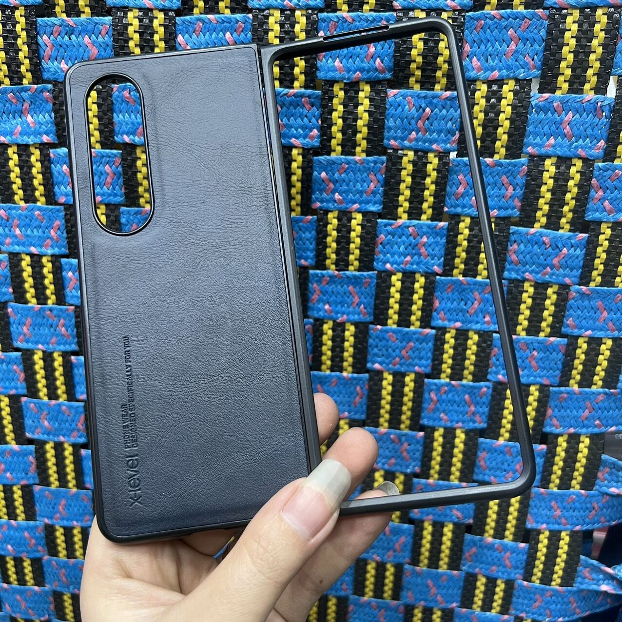 Case ốp lưng Samsung Z fold 4 kiểu da thời trang ôm máy hàng công ty