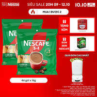 [ƯU ĐÃI THÁNG 10][Giao hàng toàn quốc] Combo 2 Bịch Cà phê Hòa tan NESCAFÉ 3IN1 VỊ RANG ĐẬM 46 gói Công Thức Cải Tiến Đậm thơm hoàn hảo