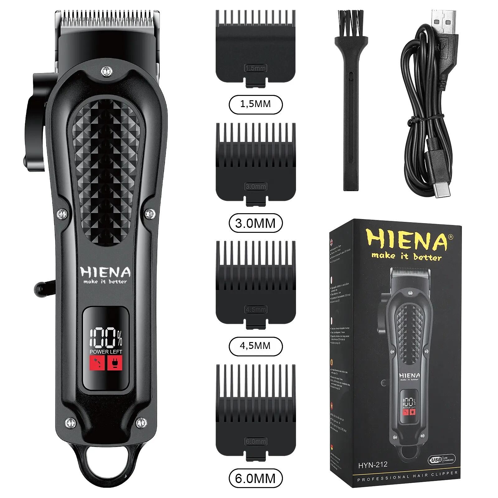 Hiena HYN-212 điện tóc Clipper UBS có thể sạc lại không dây râu tông đơ nam mạnh mẽ điện tóc Clipper cắt tỉa công cụ