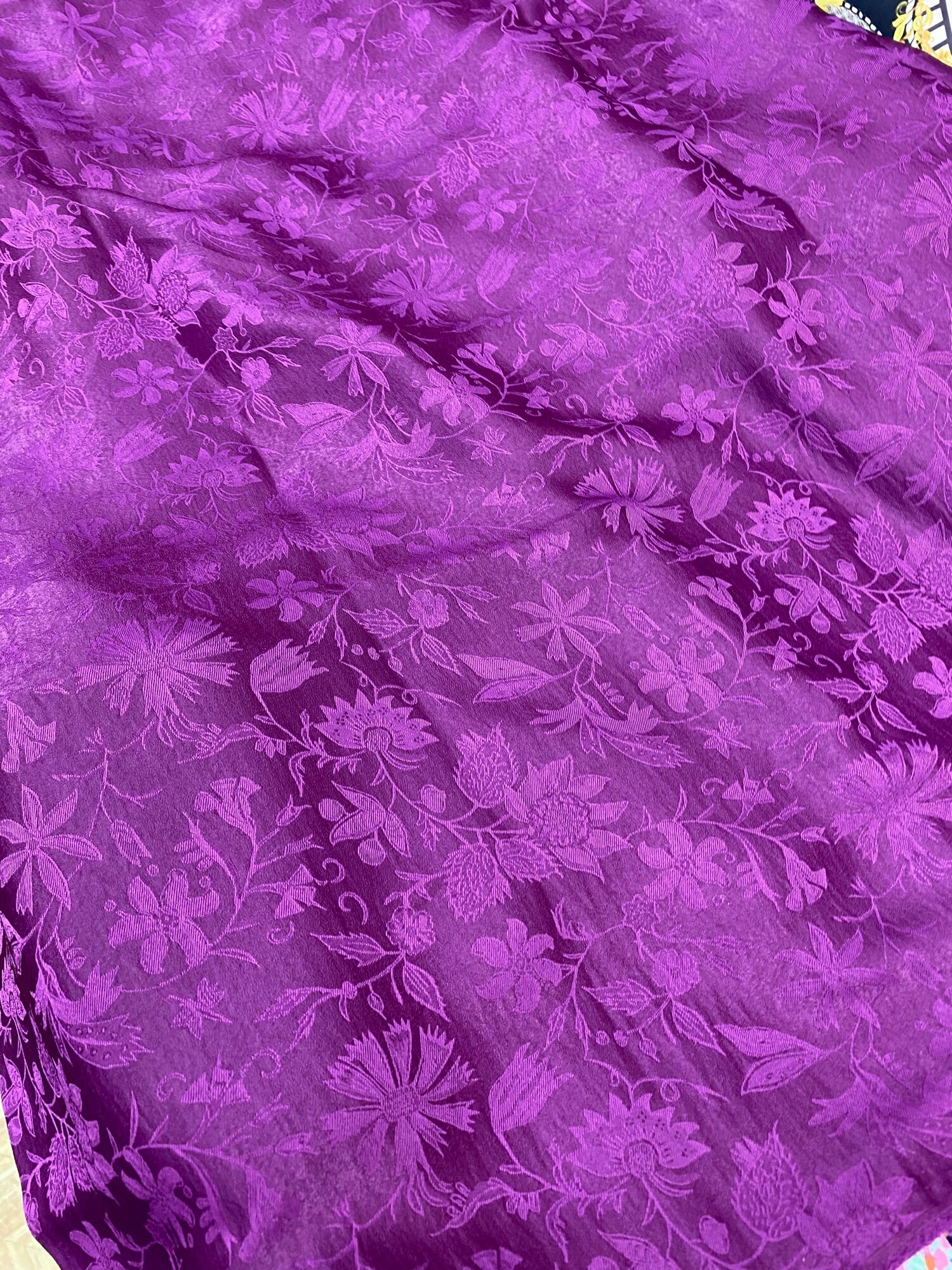 Vải lụa gấm màu sen đậm MX5118