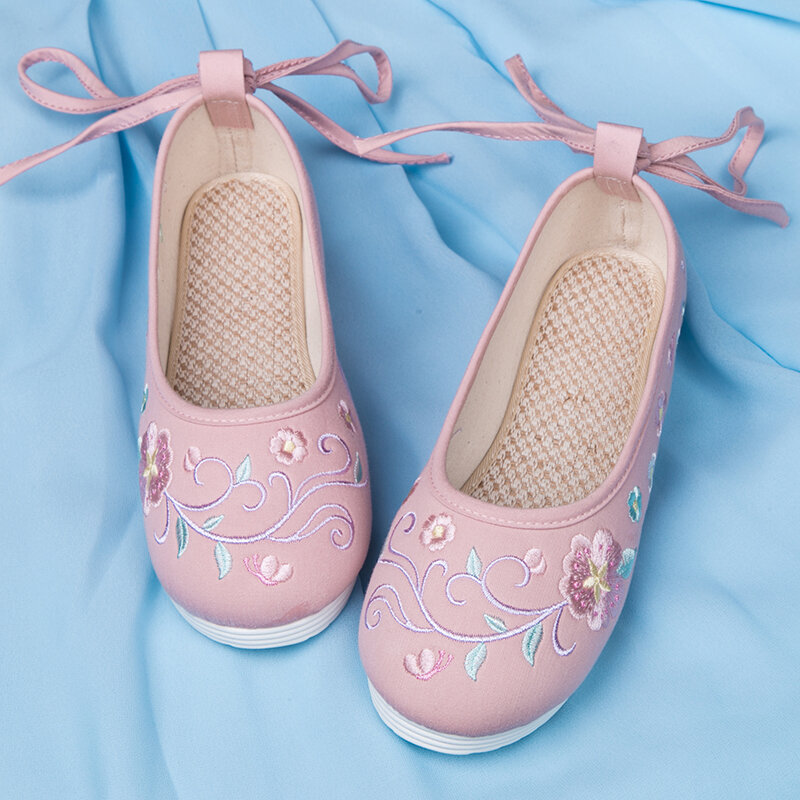 Hán Phục Kiểu Đường Đạm Nhã Cách Tân Đời Tống Giày Thêu Hoa Cổ Trang Giày Tiên Nữ Phong Cách Cổ Kết Hợp Đế Bằng (Khiếm Khuyết Nhỏ Giá Đặc Biệt