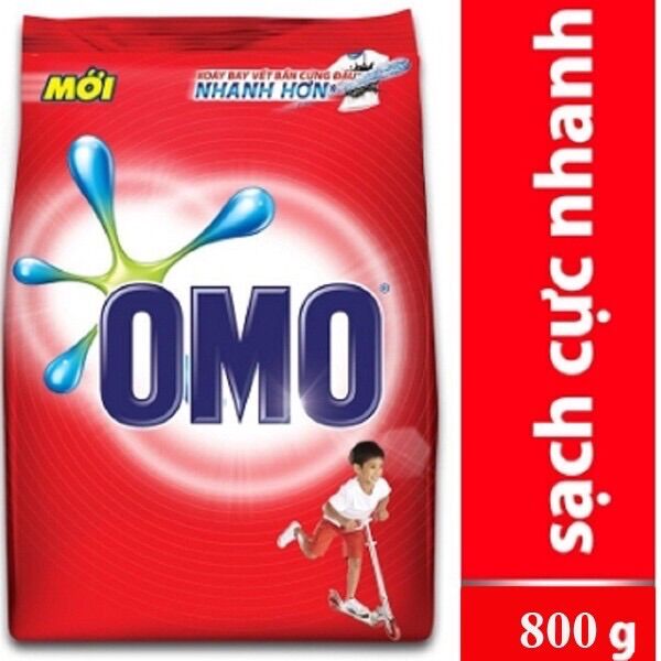 Combo 2 Bột giặt OMO sạch cực nhanh dạng túi đỏ 800g