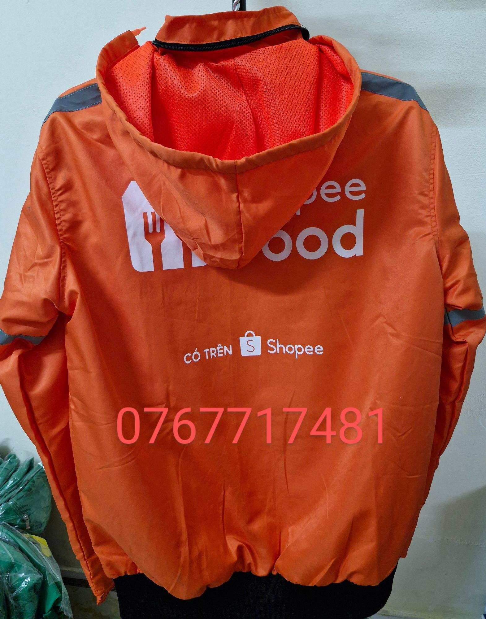 Áo khoác S cam có nón trùm