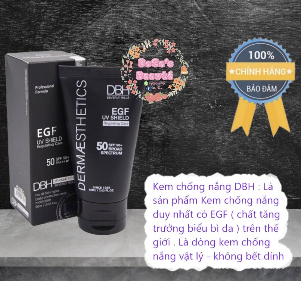 [Hcm][Bản Mỹ] Kem Chống Nắng Dbh Egf Uv Shield Spf50 Pa+++ (60Ml)