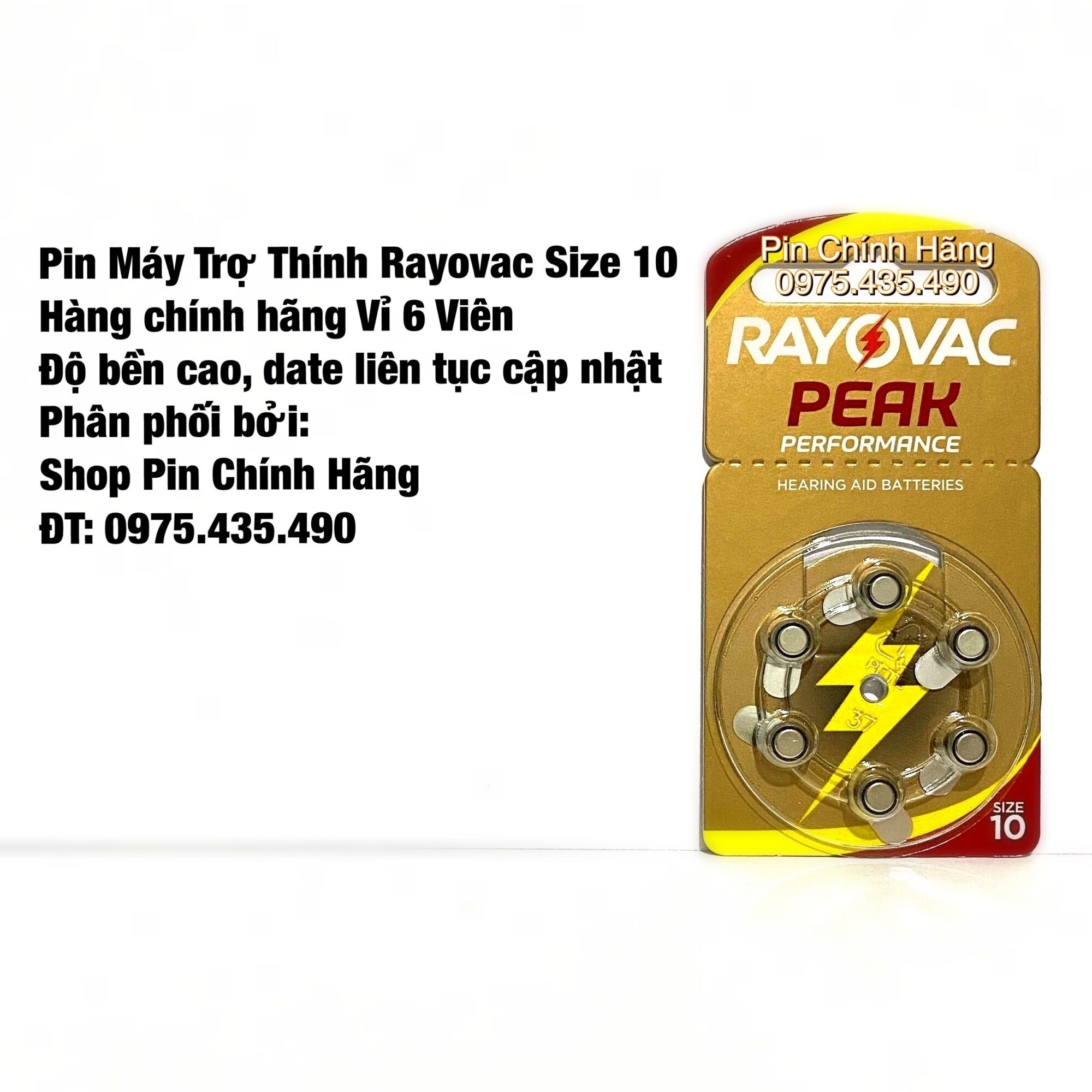 Pin Trợ Thính Raykovac 10 PR70 Vỉ 6 Viên