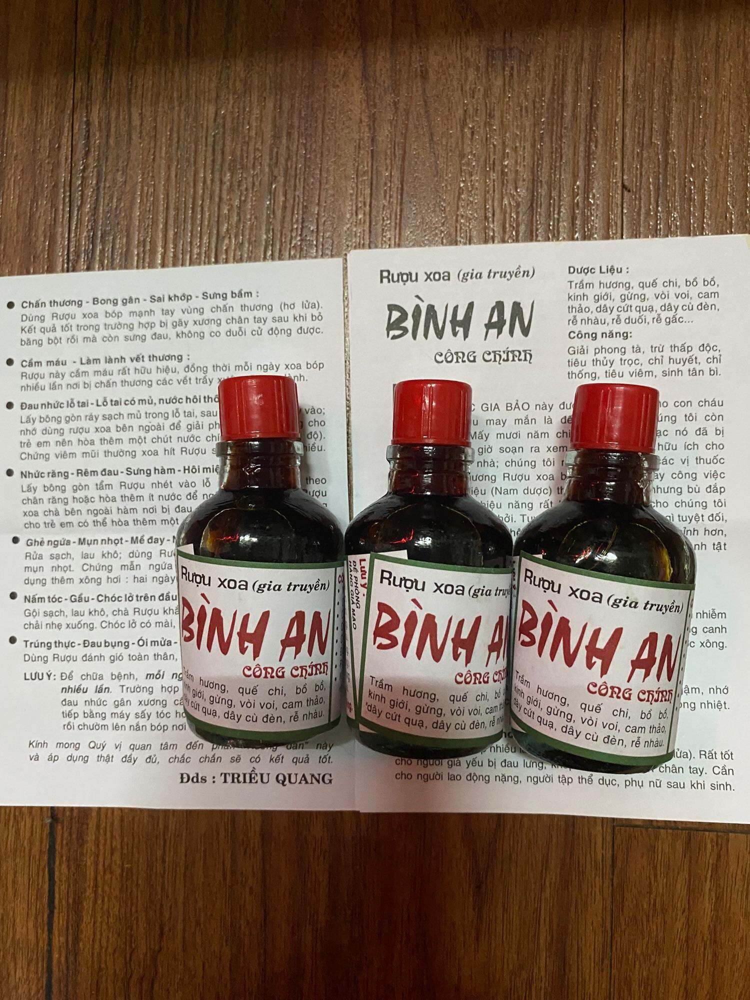 Combo 3 chai dầu xoa bóp Bình An gia truyền