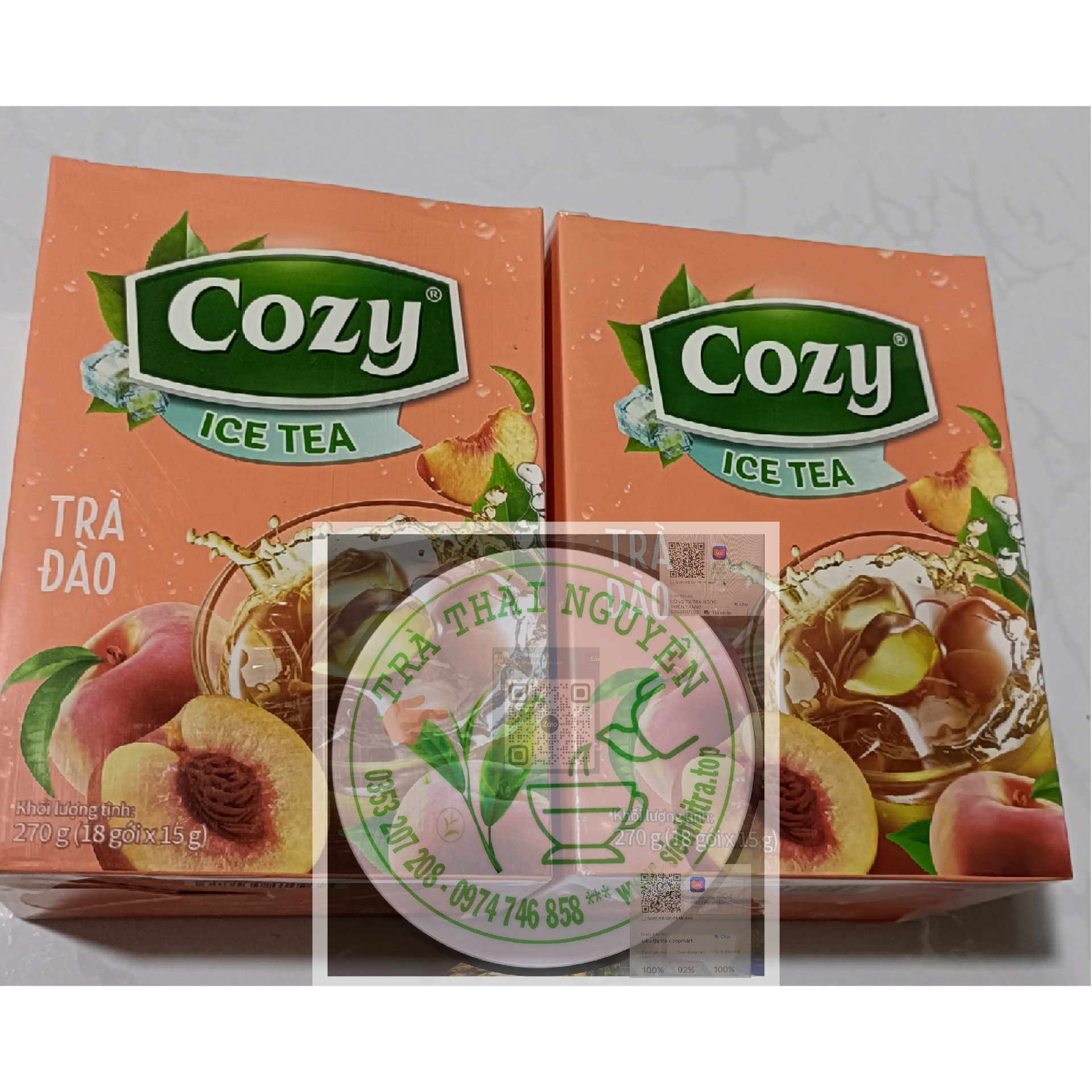 Trà đào hòa tan cozy 18 gói *15gr