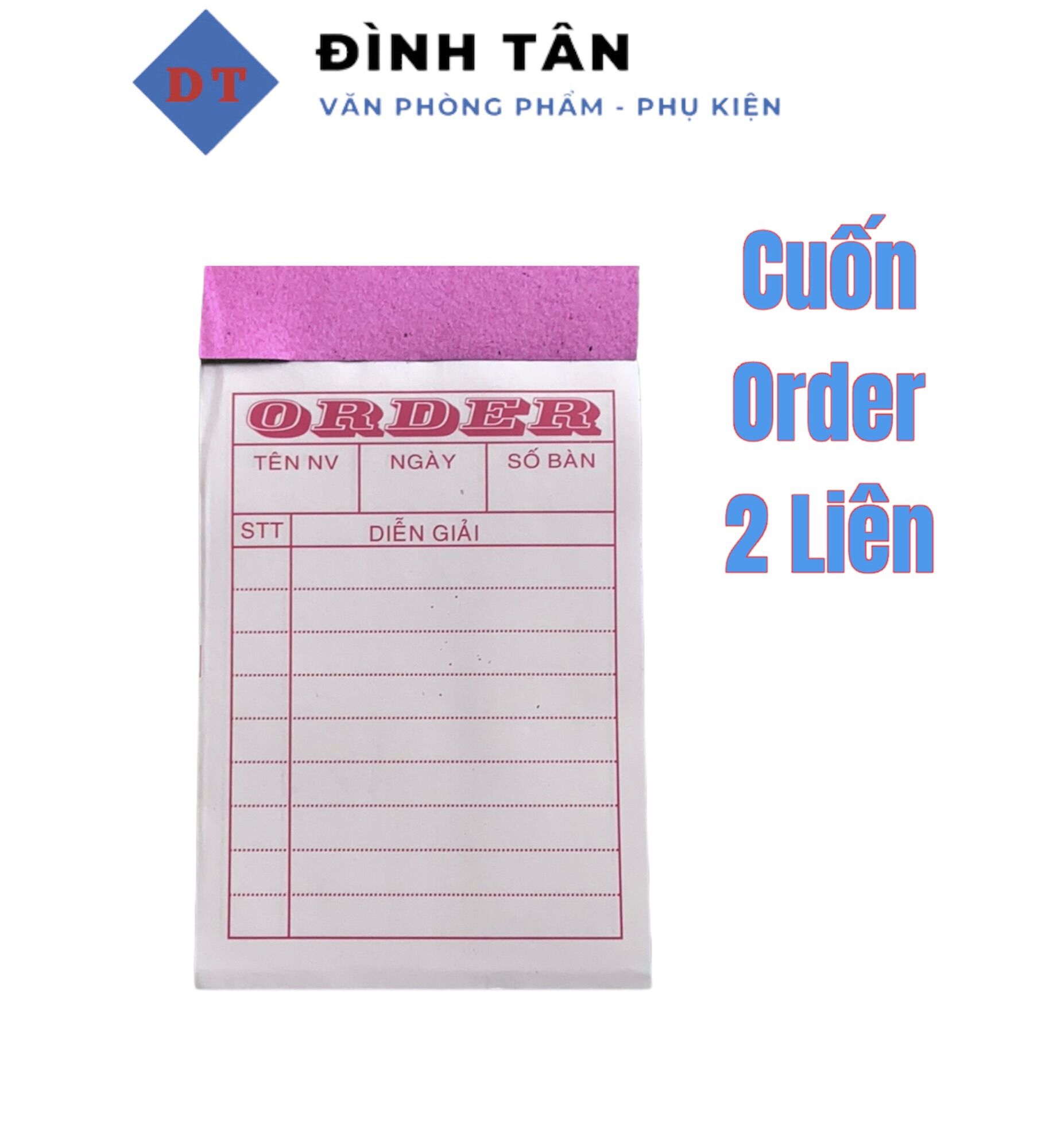 Combo 10 cùi xé order 2 liên có chữ kt 7x10cm
