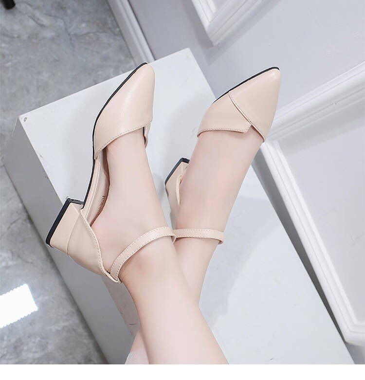 Giày nữ 3 phân xếp mũi bít gót chất đẹp.A34