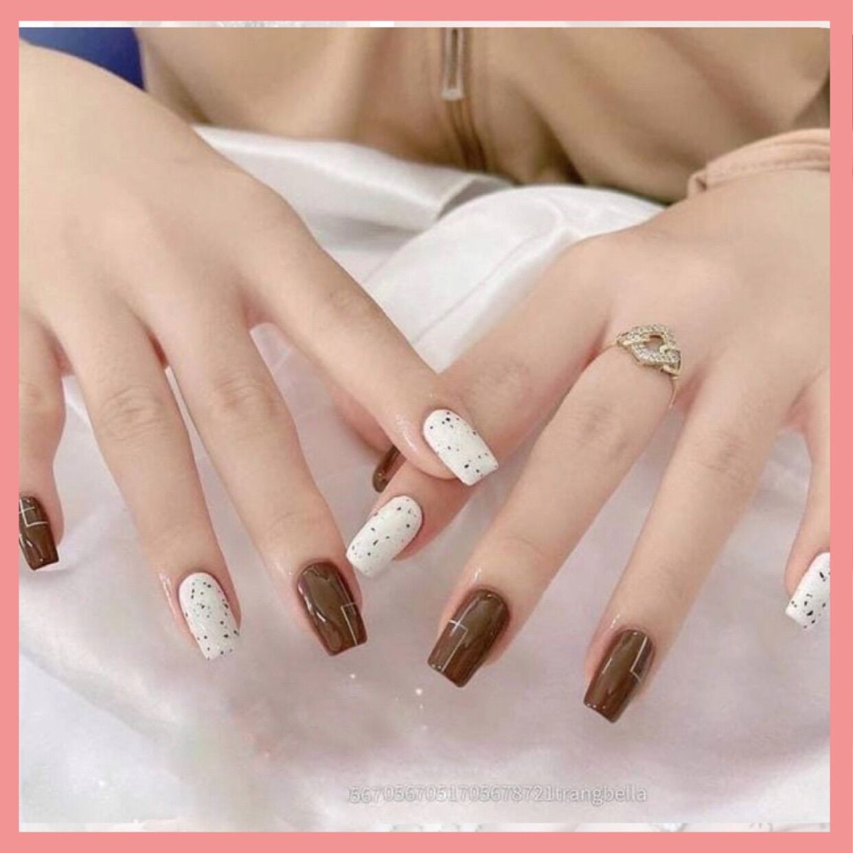 Bộ 24 móng up tay - Nail box sơn gel thủ công form ngắn