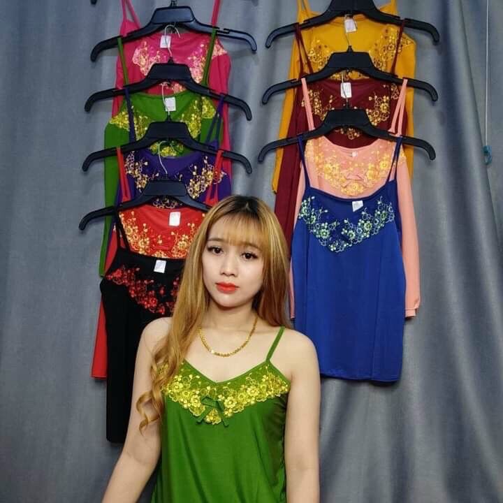 [Có size 40-75kg] Bộ đùi thun lạnh 2 dây phối ren