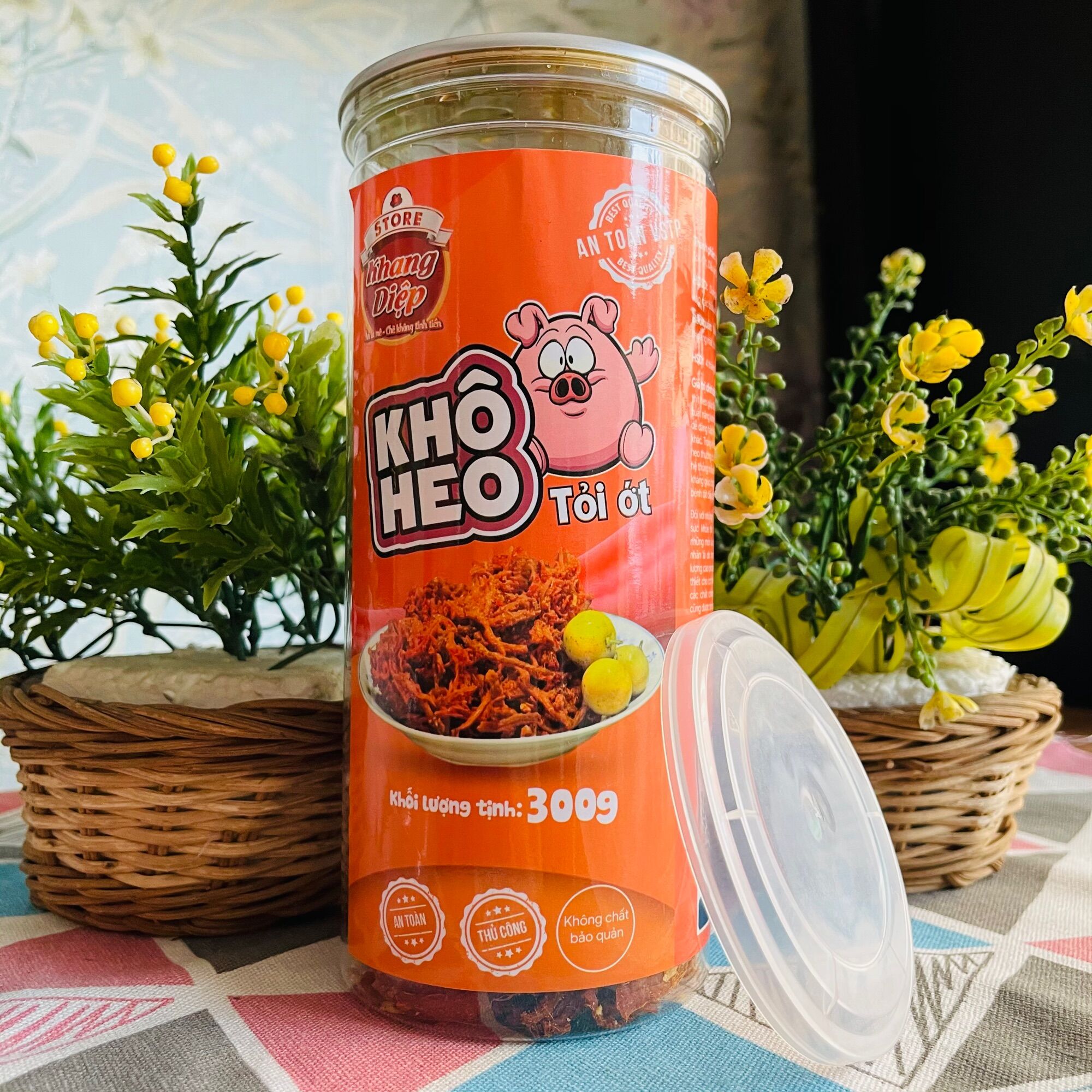 Khô heo cháy tỏi hộp 300g