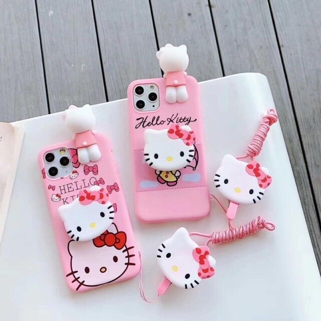 Ốp lưng kèm cường lực iphone 7plus/ 8plus Hello Kitty