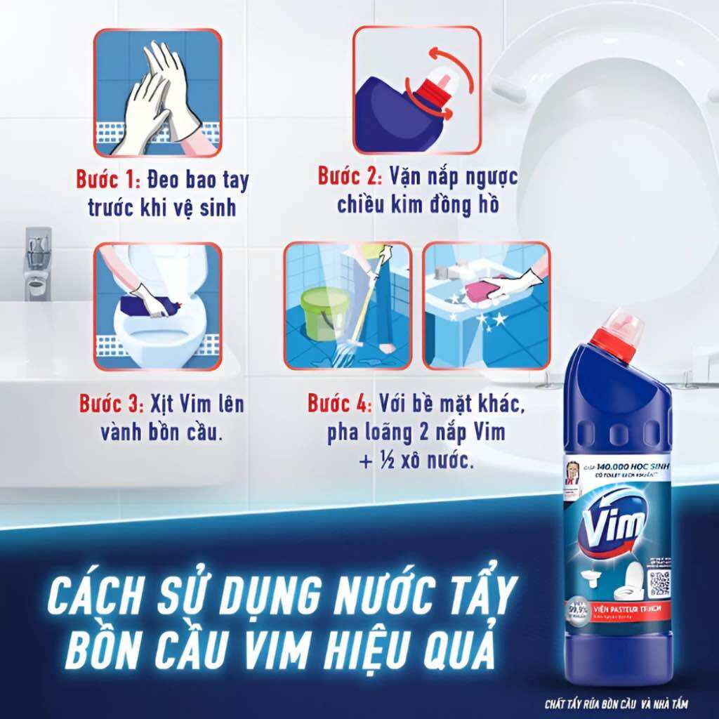 Chất Tẩy Rửa Bồn Cầu Vim 880g Diệt Khuẩn
