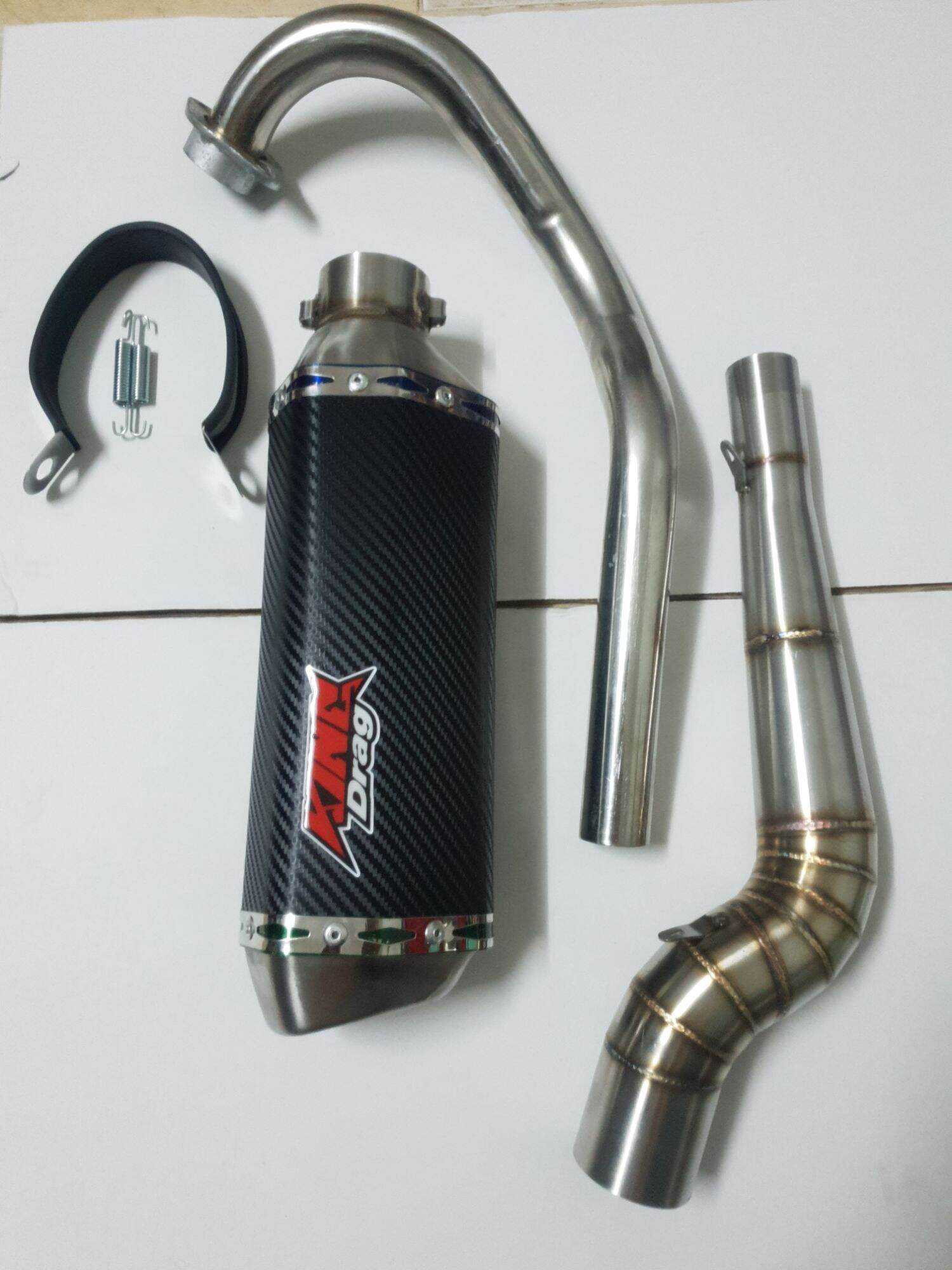 Pô king drag gồm cổ 2 khúc cho xe máy.
