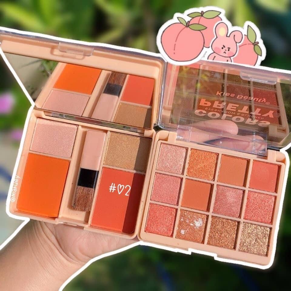 Phấn Má Hồng Và Phấn Mắt Kèm Cọ Kiss Beauty