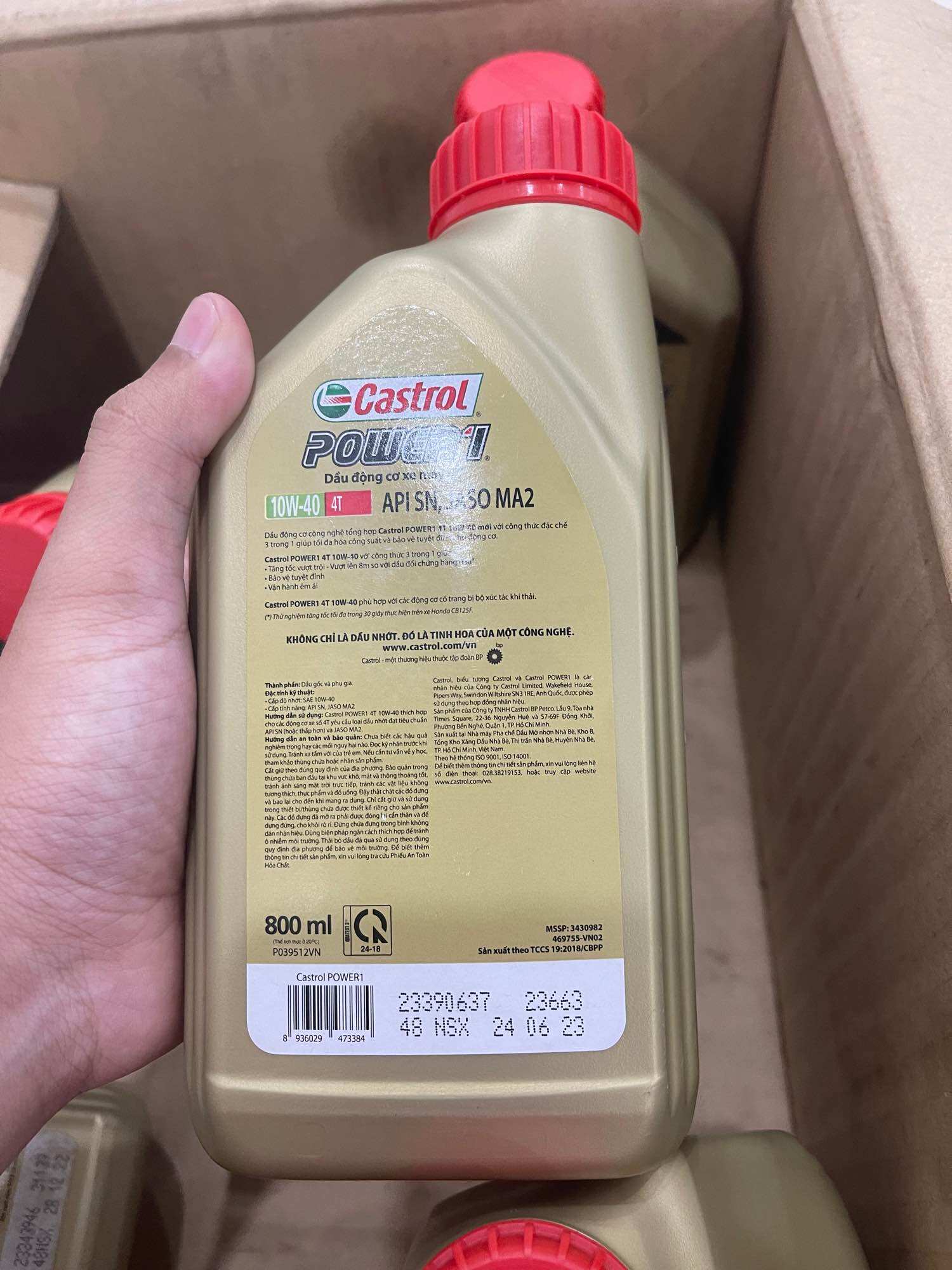 Dầu nhớt Castrol xe số 10-40W ( 800ml )