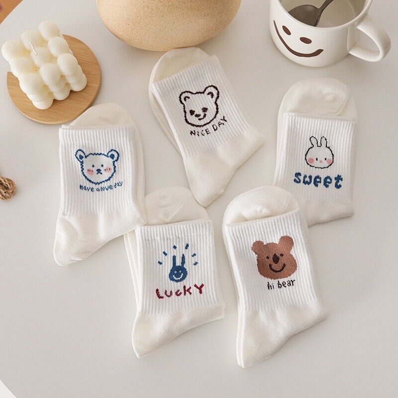 Tất vớ trắng cổ cao