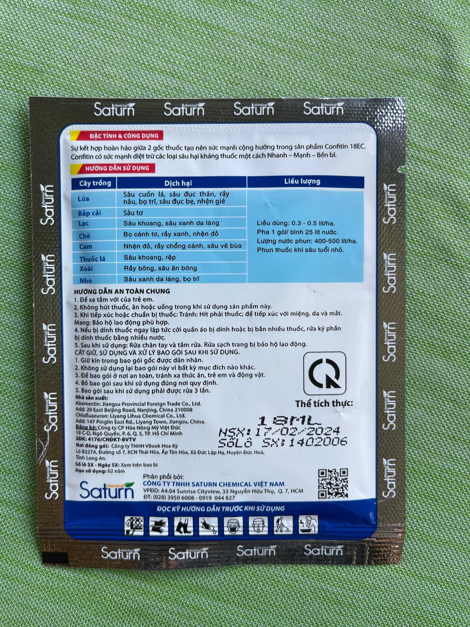 Thuốc trừ sâu Confitin 18ec ( gói 18ml )