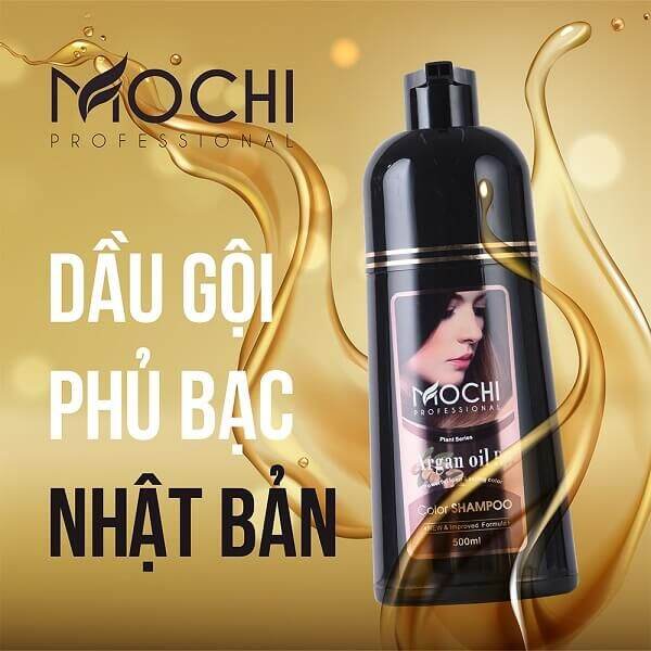 Dầu gội phủ bạc Mochi tóc đen sau 1 lần gội